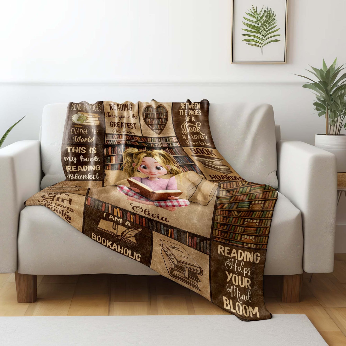 Just A Girl Who Loves Books With Heart-shaped Bookshelf