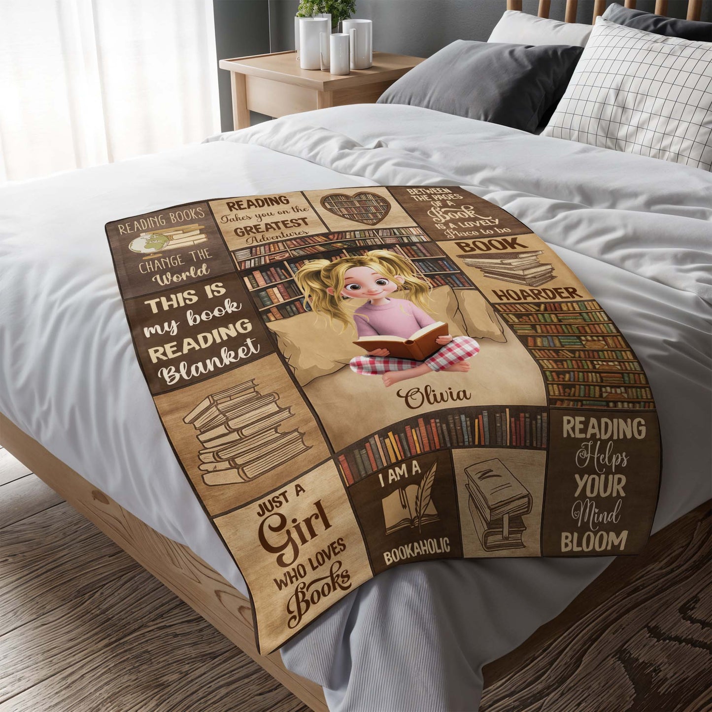 Just A Girl Who Loves Books With Heart-shaped Bookshelf