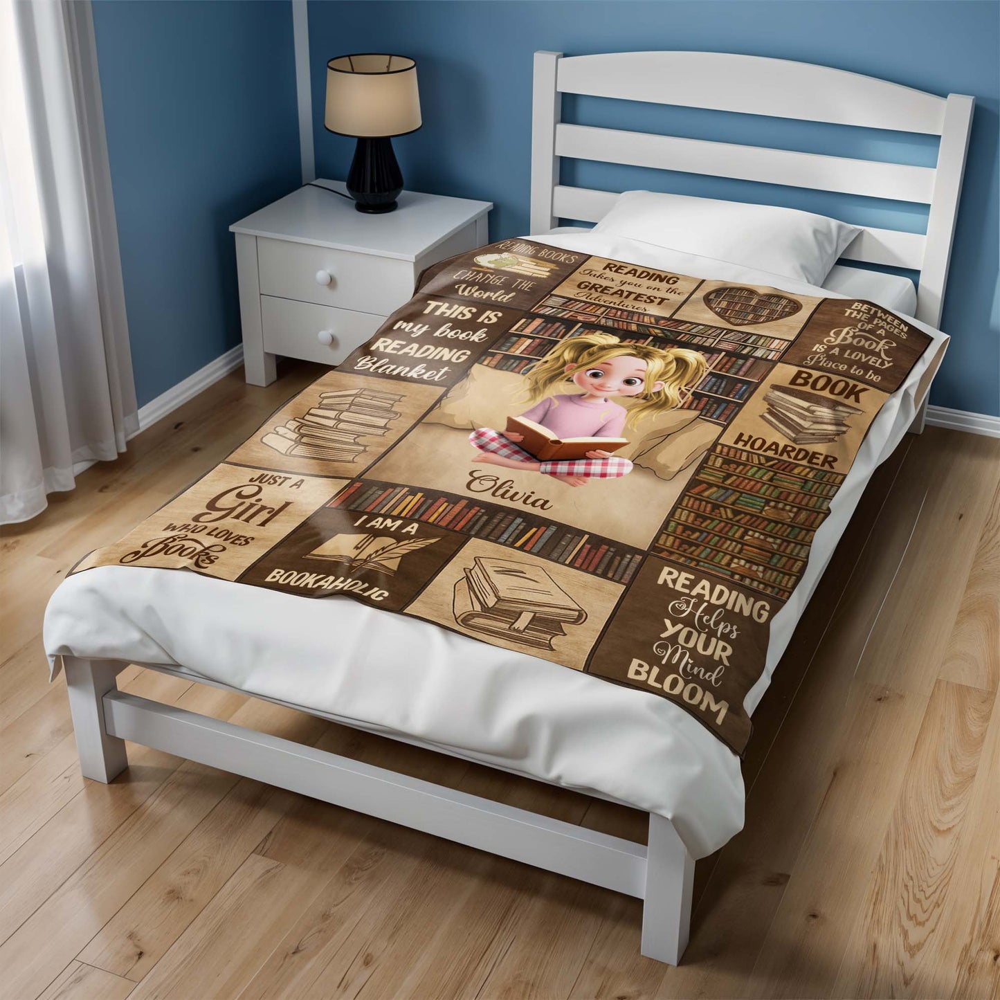 Just A Girl Who Loves Books With Heart-shaped Bookshelf