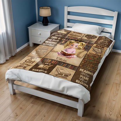 Just A Girl Who Loves Books With Heart-shaped Bookshelf