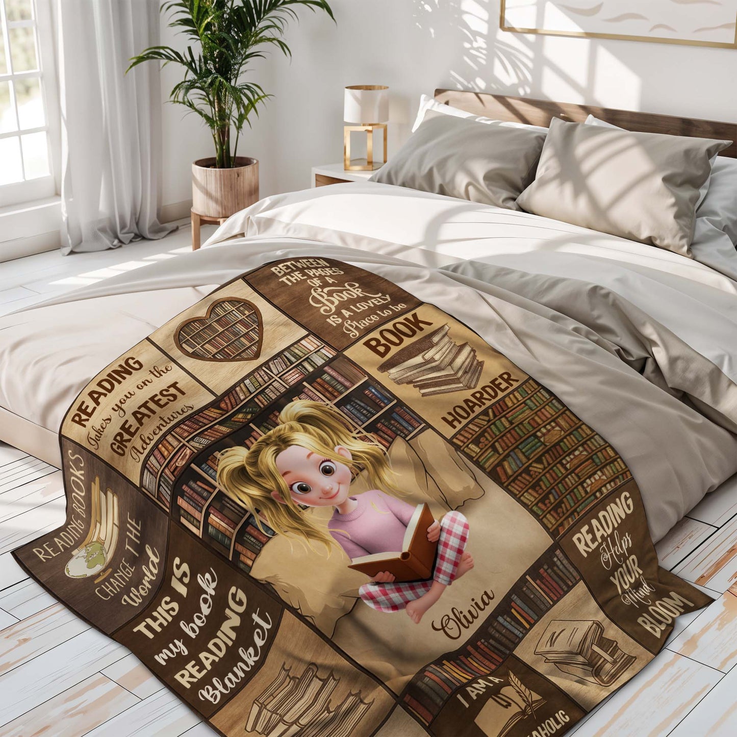 Just A Girl Who Loves Books With Heart-shaped Bookshelf