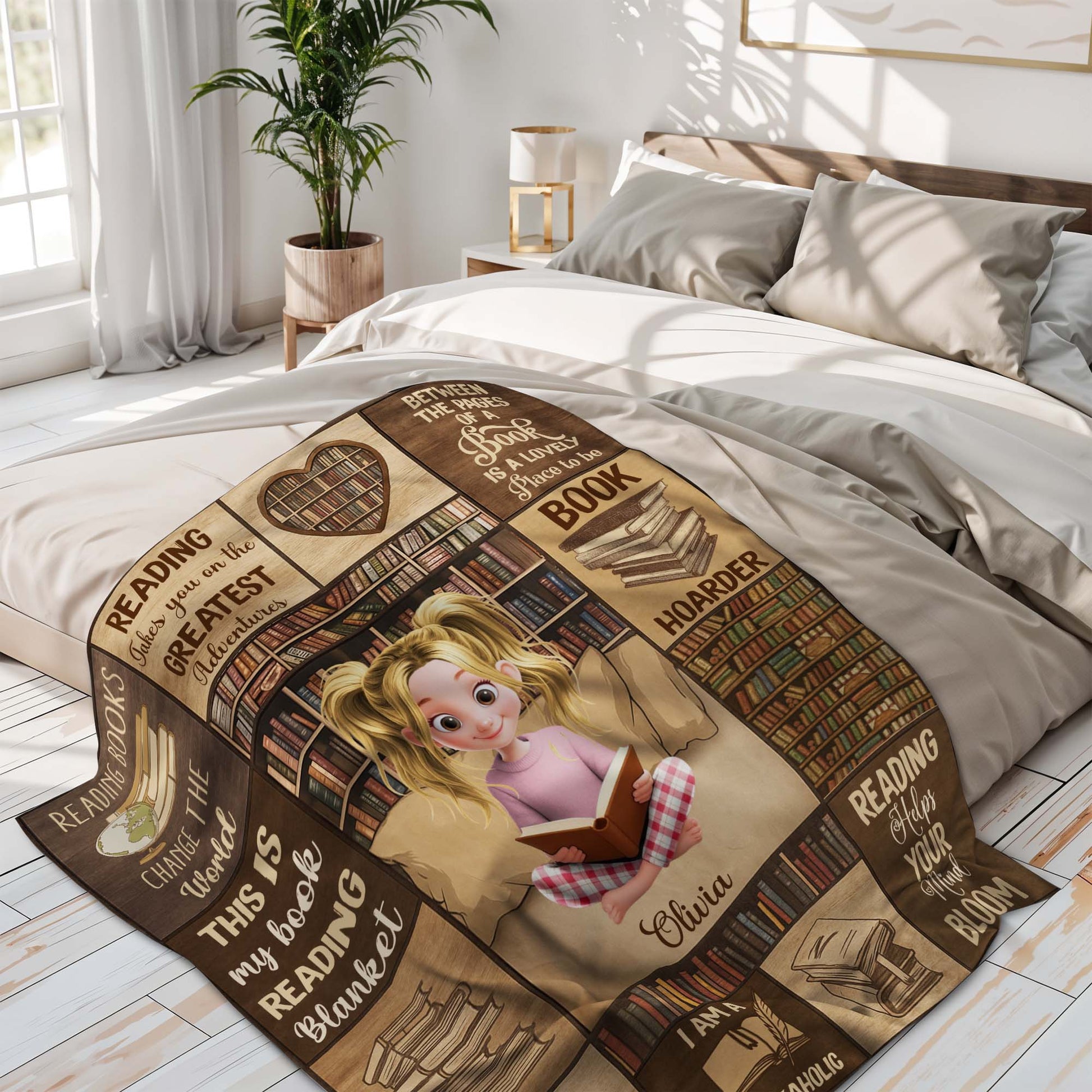 Just A Girl Who Loves Books With Heart-shaped Bookshelf