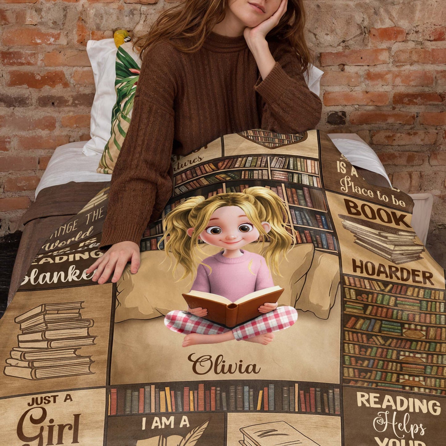 Just A Girl Who Loves Books With Heart-shaped Bookshelf