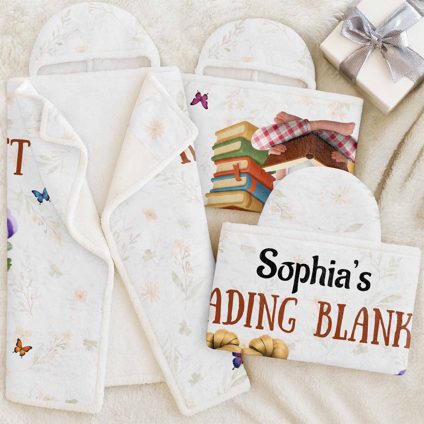 Sophia's Reading Blanket With Books and Flowers
