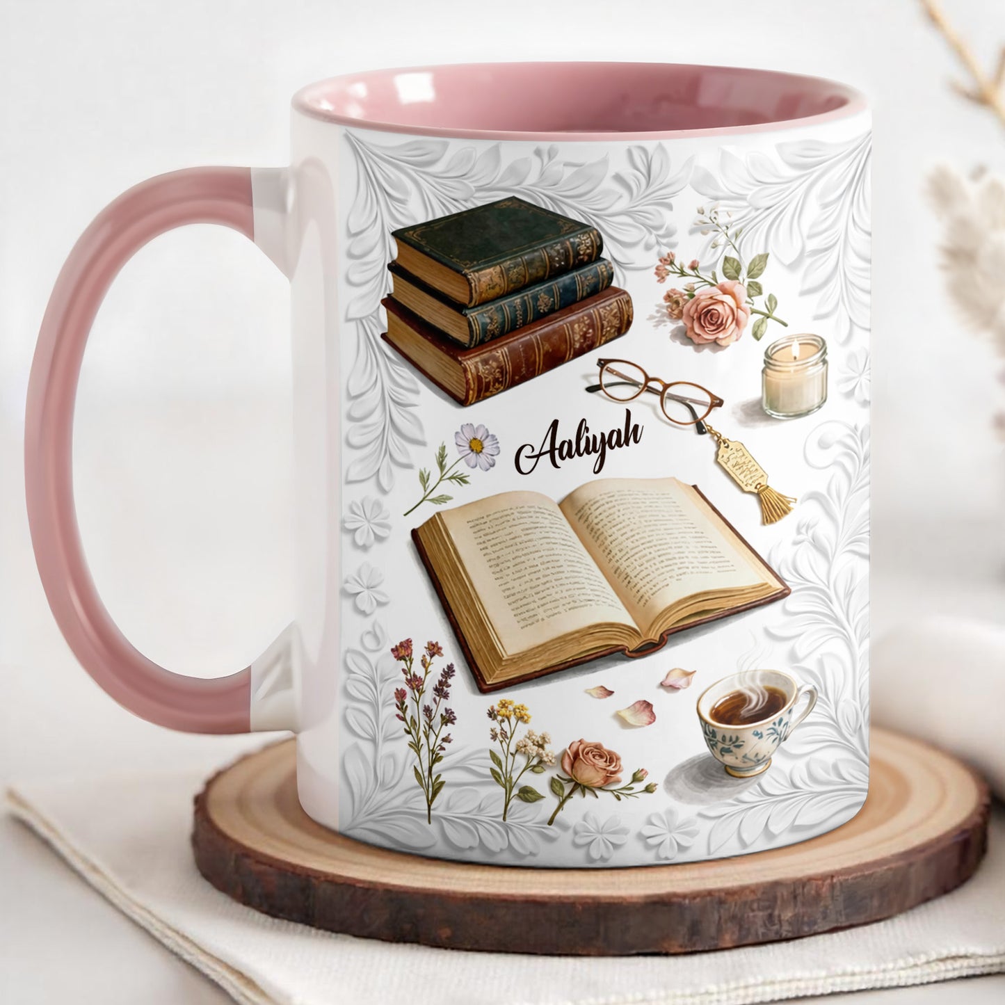 A Cozy Moment With Books And Flowers