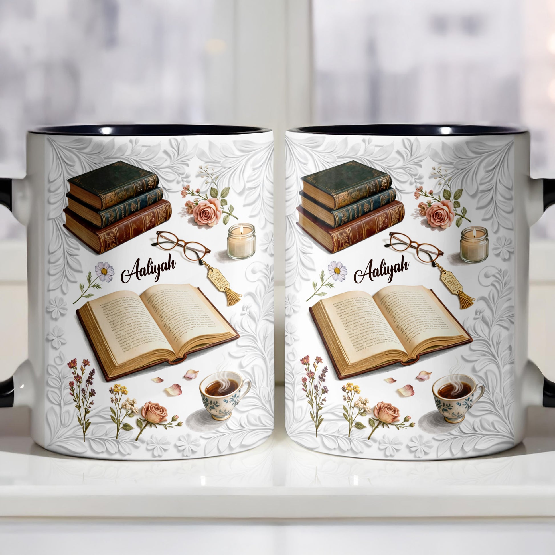 A Cozy Moment With Books And Flowers