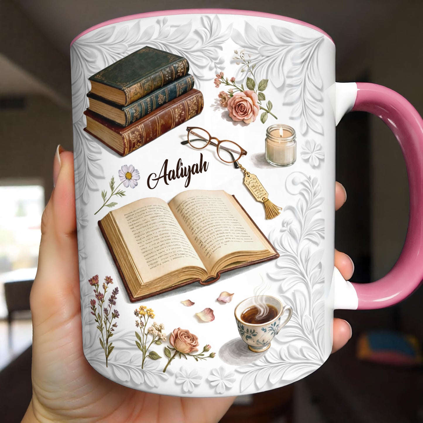 A Cozy Moment With Books And Flowers