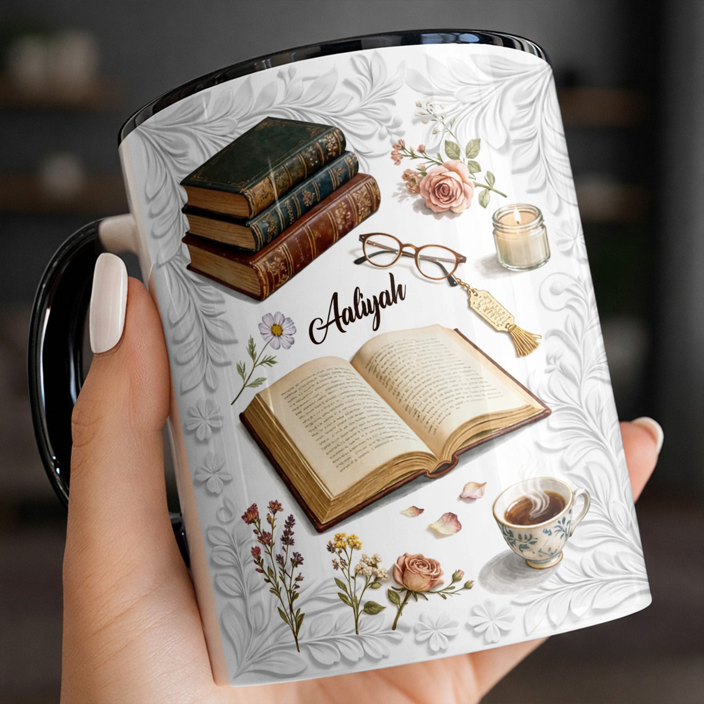 A Cozy Moment With Books And Flowers