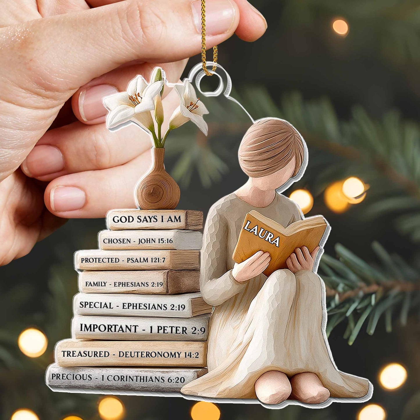 God Says I Am, Reading Figure with Spiritual Books