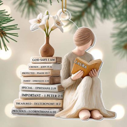 God Says I Am, Reading Figure with Spiritual Books