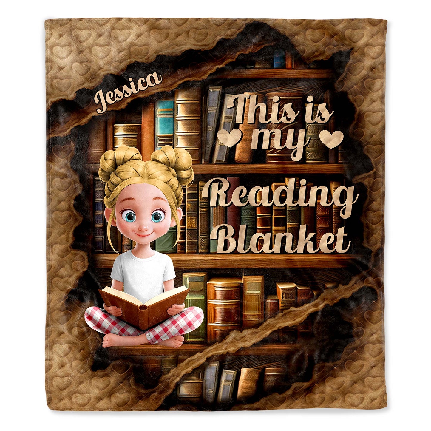 This Is My Reading Blanket Featuring Young Girl And Books