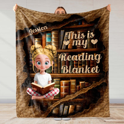 This Is My Reading Blanket Featuring Young Girl And Books