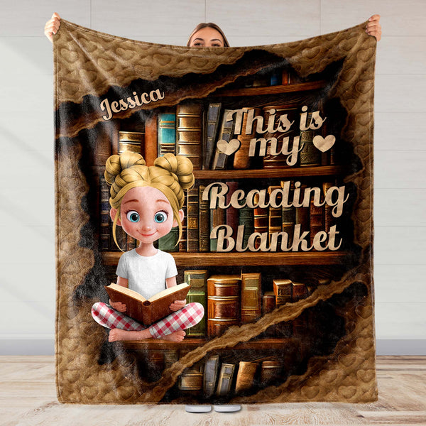 This Is My Reading Blanket Featuring Young Girl And Books
