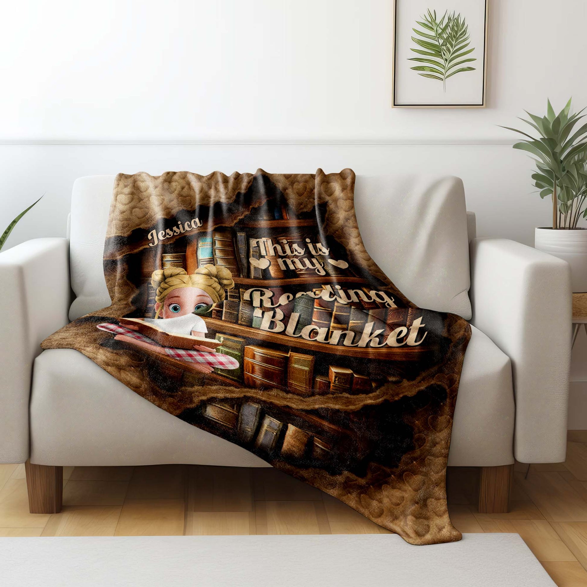 This Is My Reading Blanket Featuring Young Girl And Books