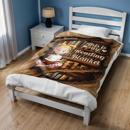 This Is My Reading Blanket Featuring Young Girl And Books