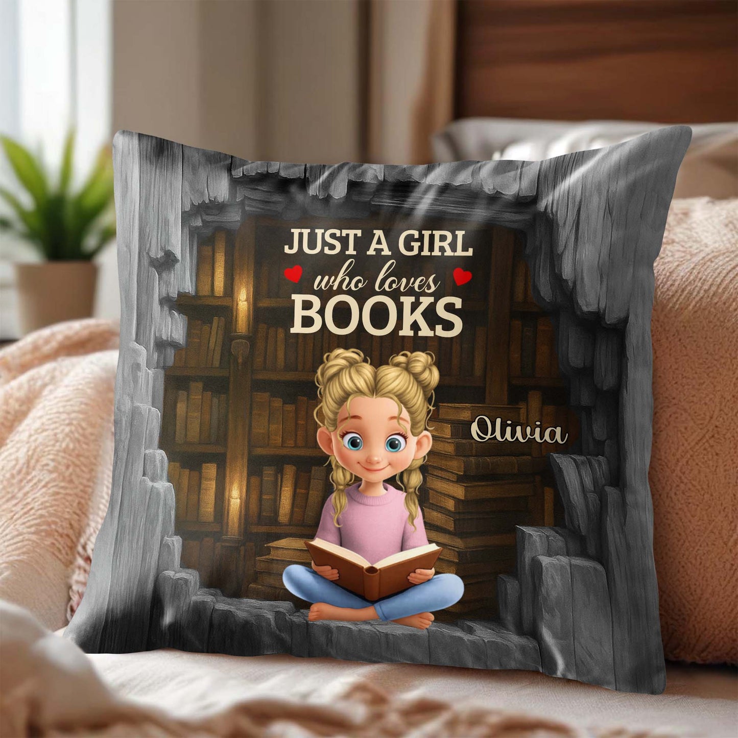 Just A Girl Who Loves Books With Hearts