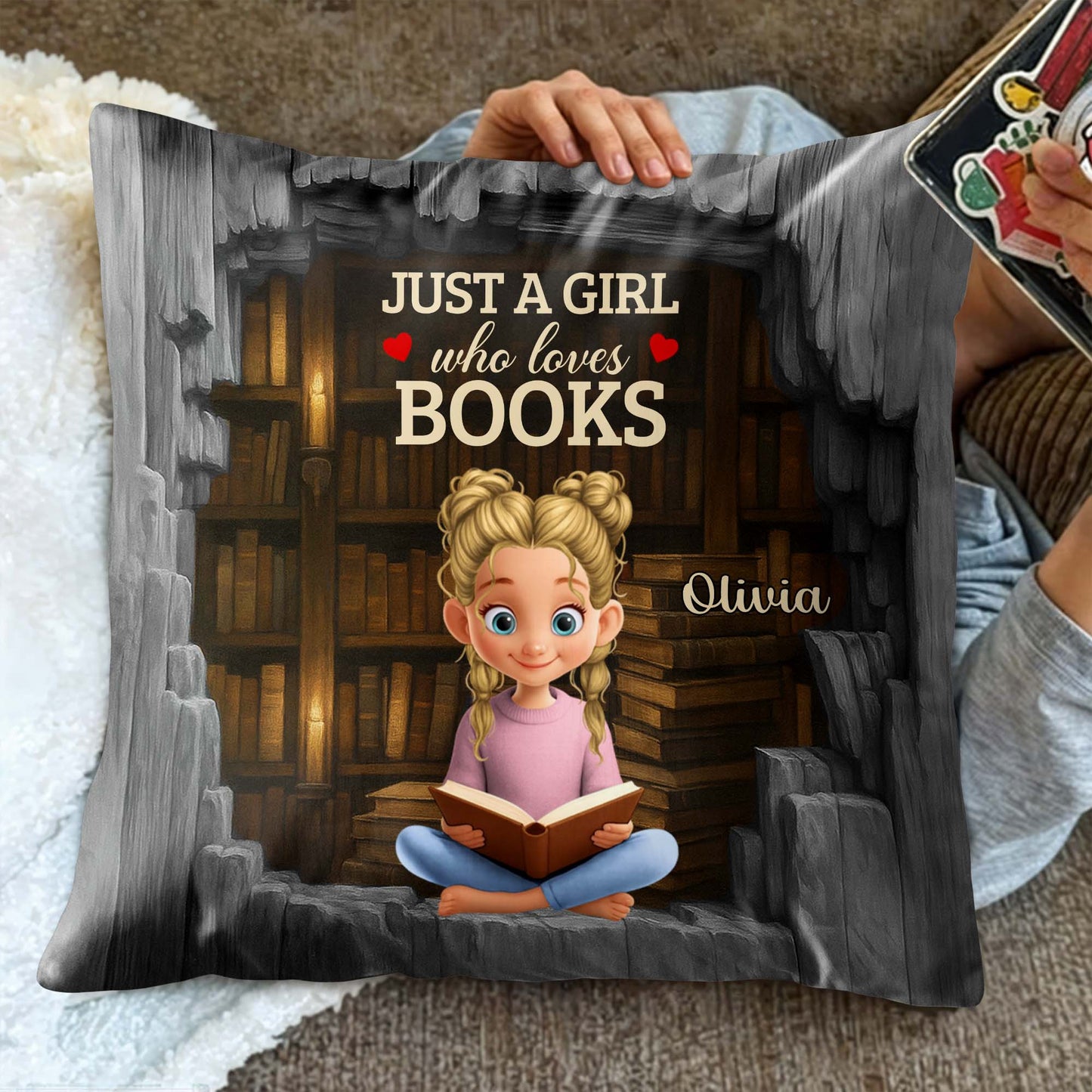 Just A Girl Who Loves Books With Hearts
