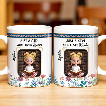 Just A Girl Who Loves Books With Floral Design