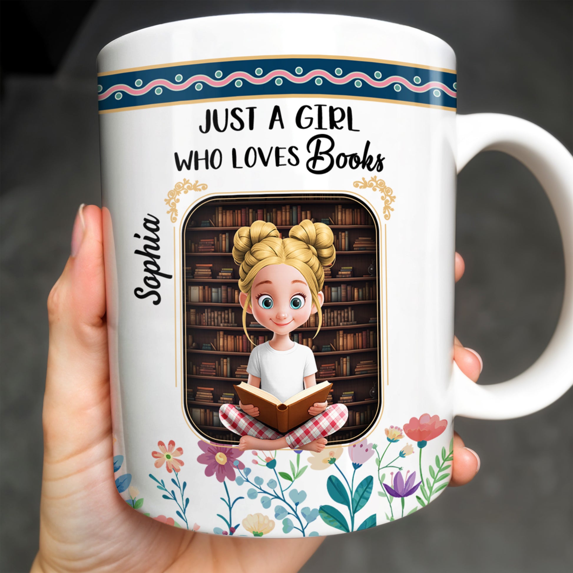 Just A Girl Who Loves Books With Floral Design