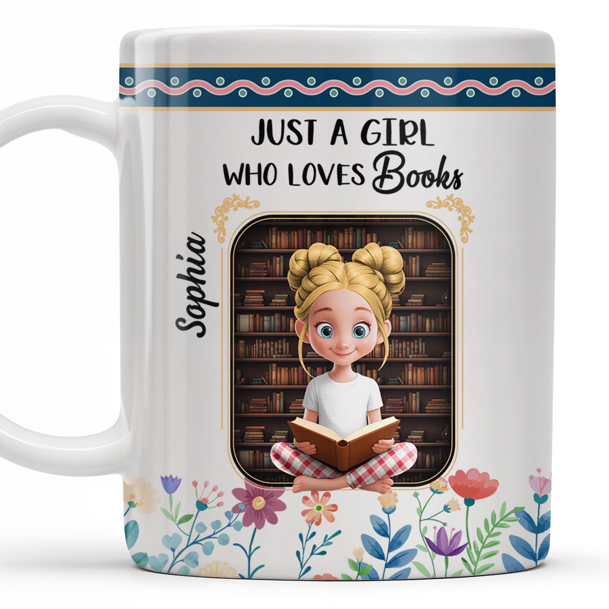 Just A Girl Who Loves Books With Floral Design