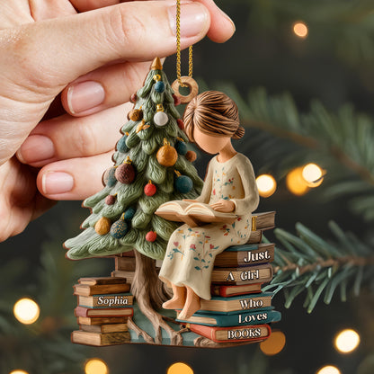 Just A Girl Who Loves Books With Christmas Tree