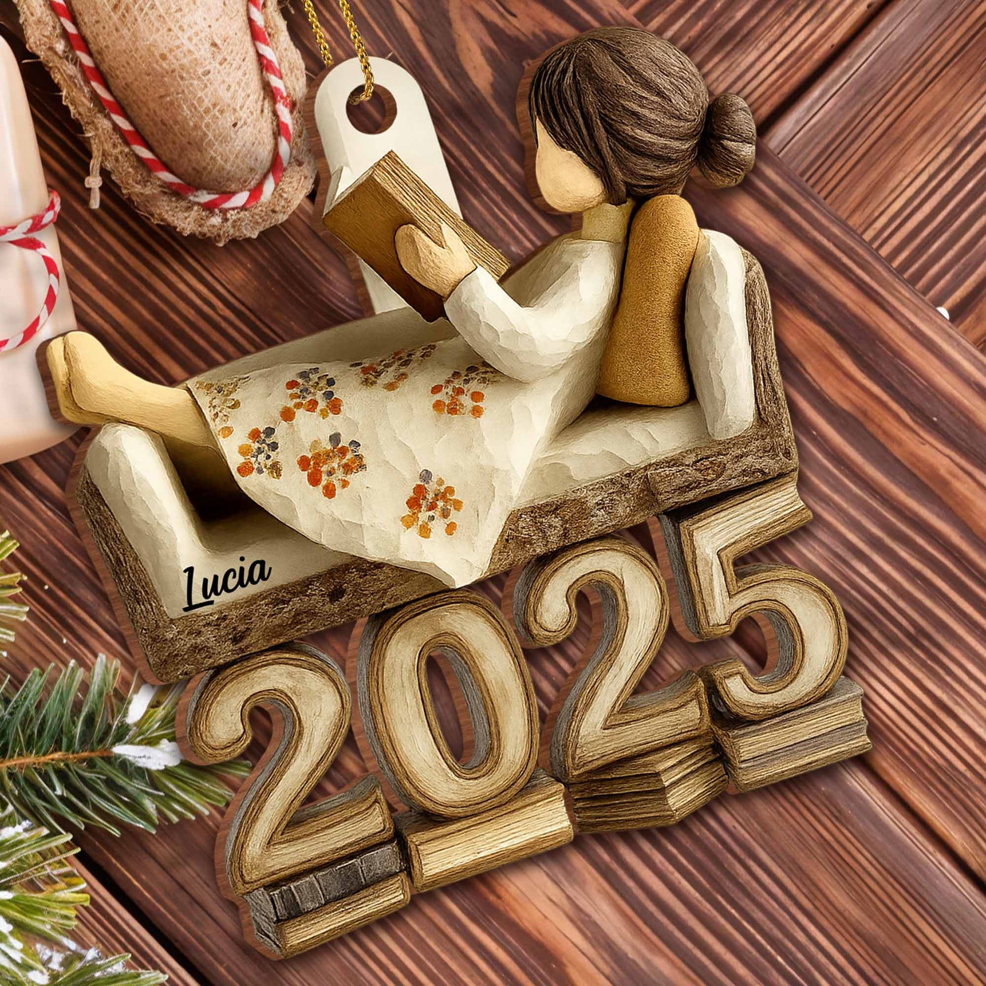 Customizable Reading Girl With Book And Flower