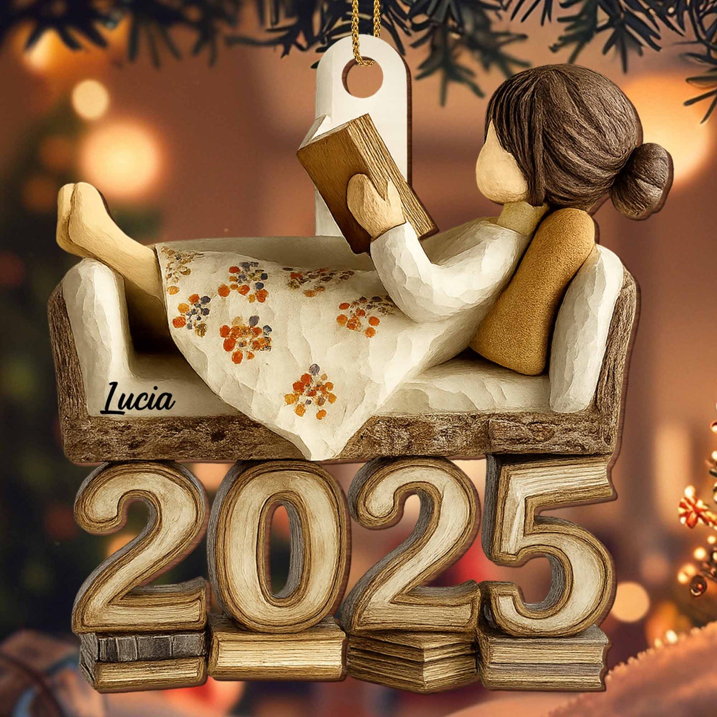 Customizable Reading Girl With Book And Flower