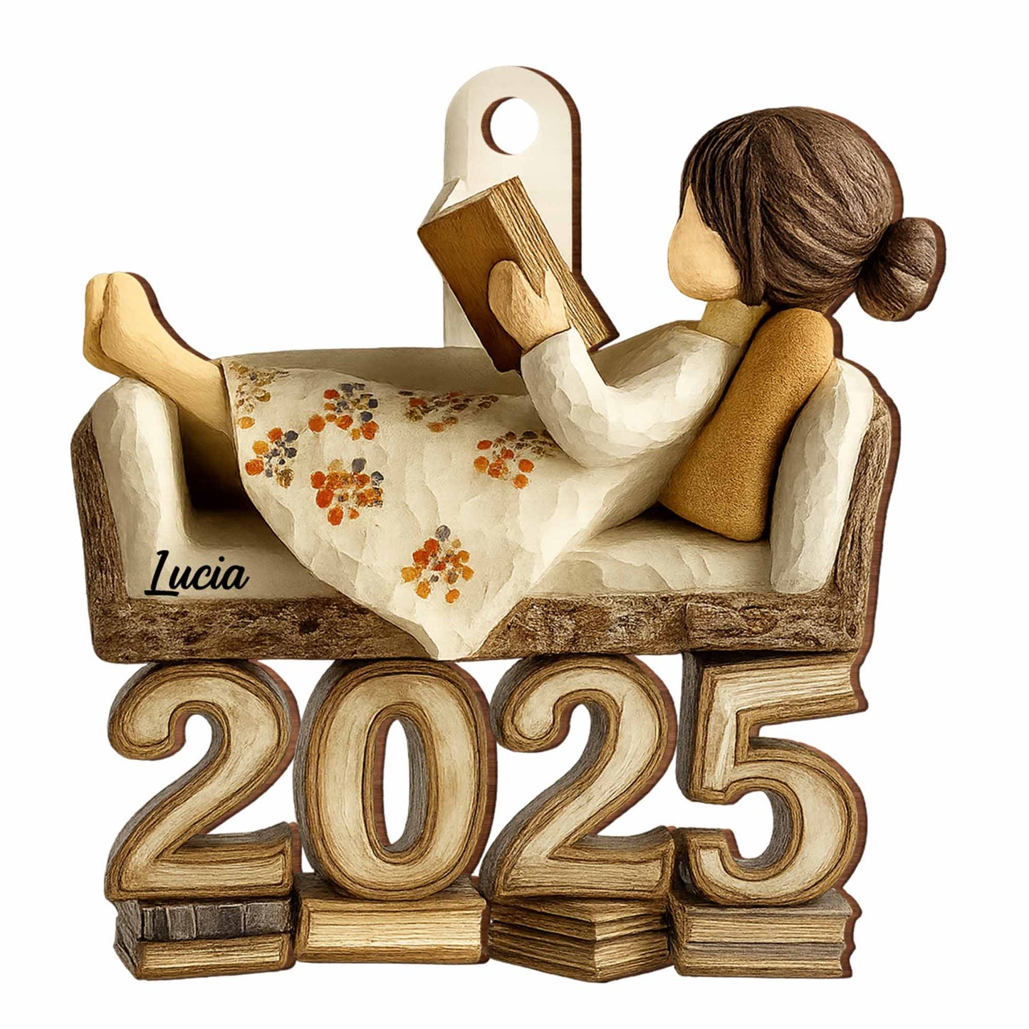 Customizable Reading Girl With Book And Flower