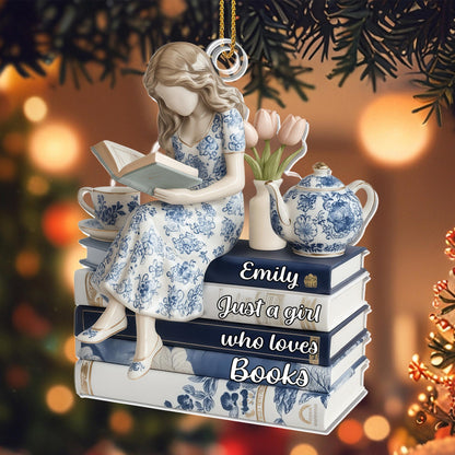 Just A Girl Who Loves Books, Tulips And Teapot