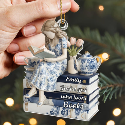 Just A Girl Who Loves Books, Tulips And Teapot