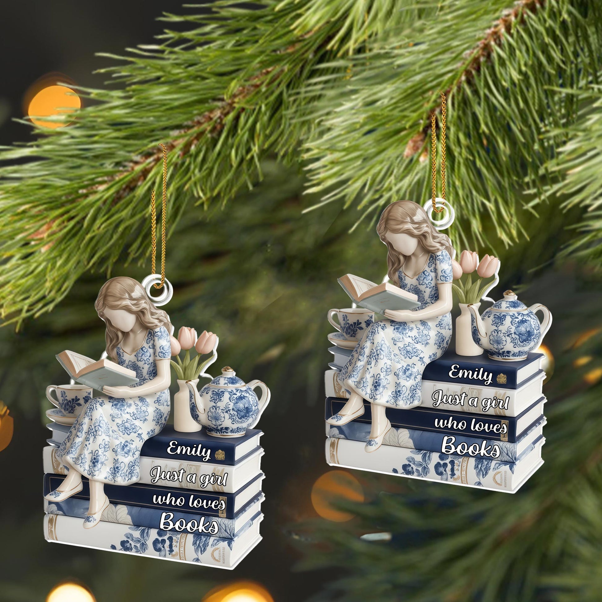 Just A Girl Who Loves Books, Tulips And Teapot