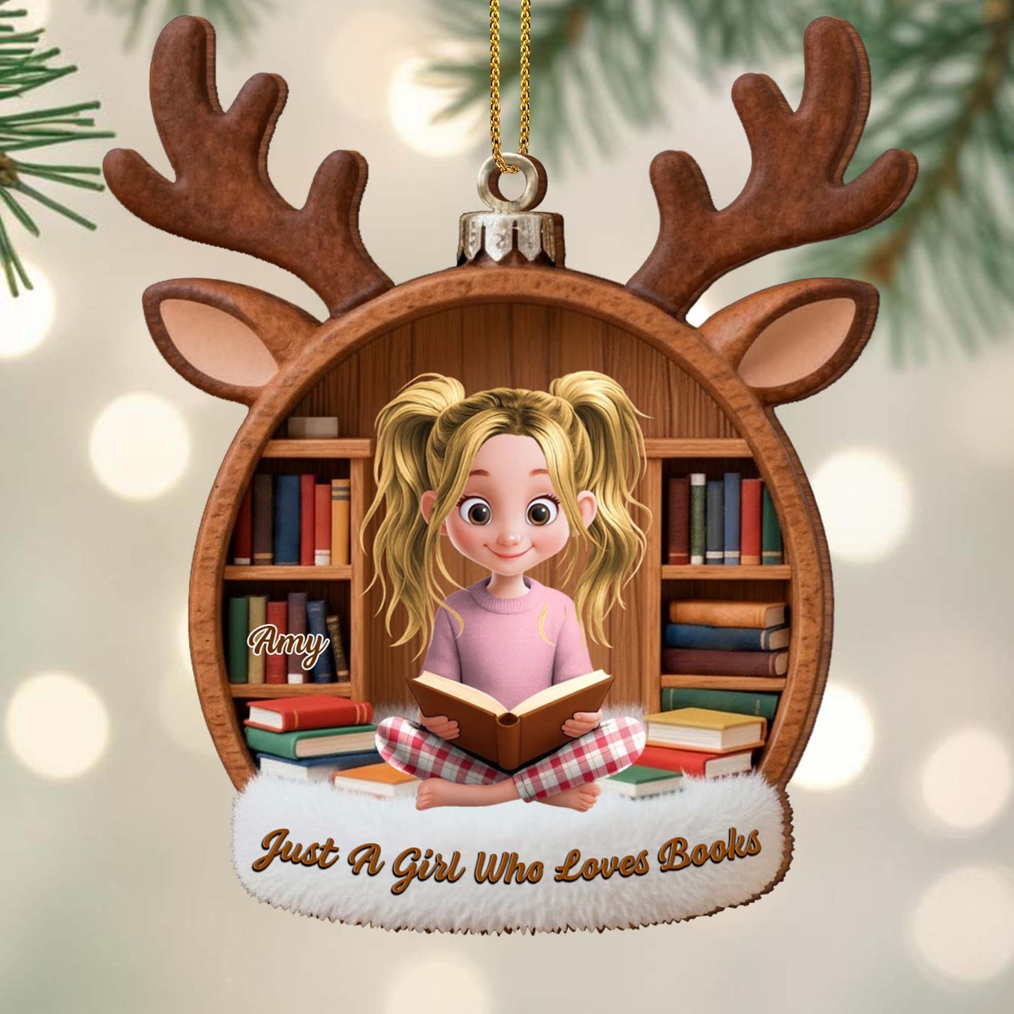 Just A Boy Who Loves Books, Reindeer Bookshelf Design
