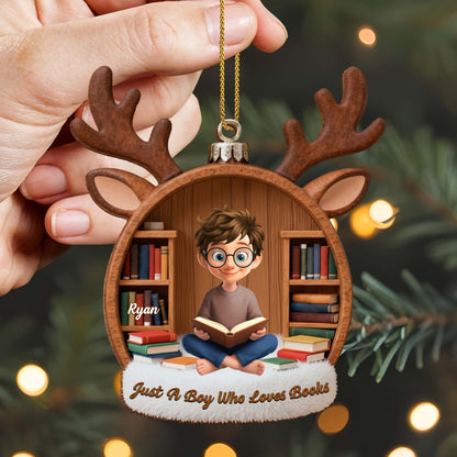 Just A Boy Who Loves Books, Reindeer Bookshelf Design