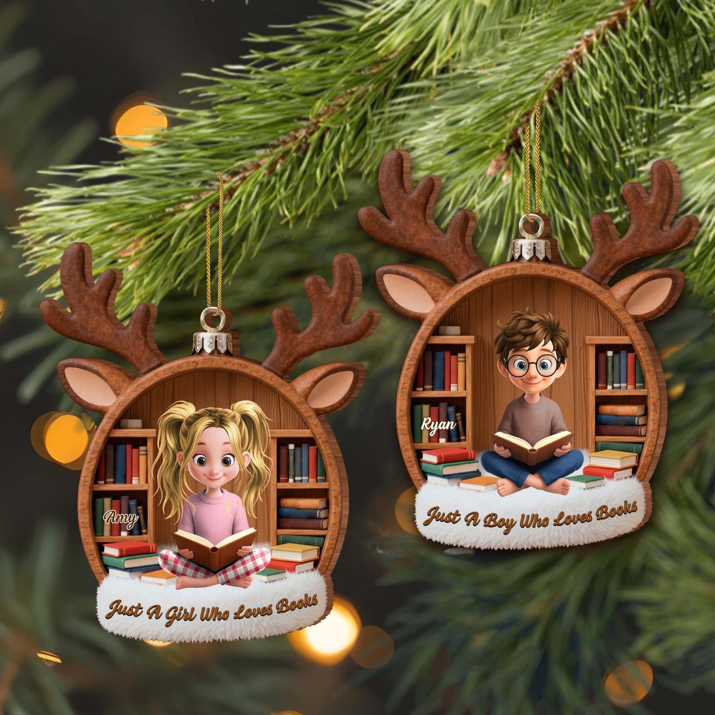 Just A Boy Who Loves Books, Reindeer Bookshelf Design