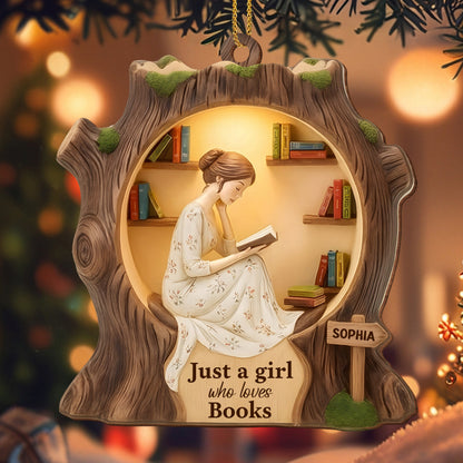 Just A Girl Who Loves Books With Tree Design