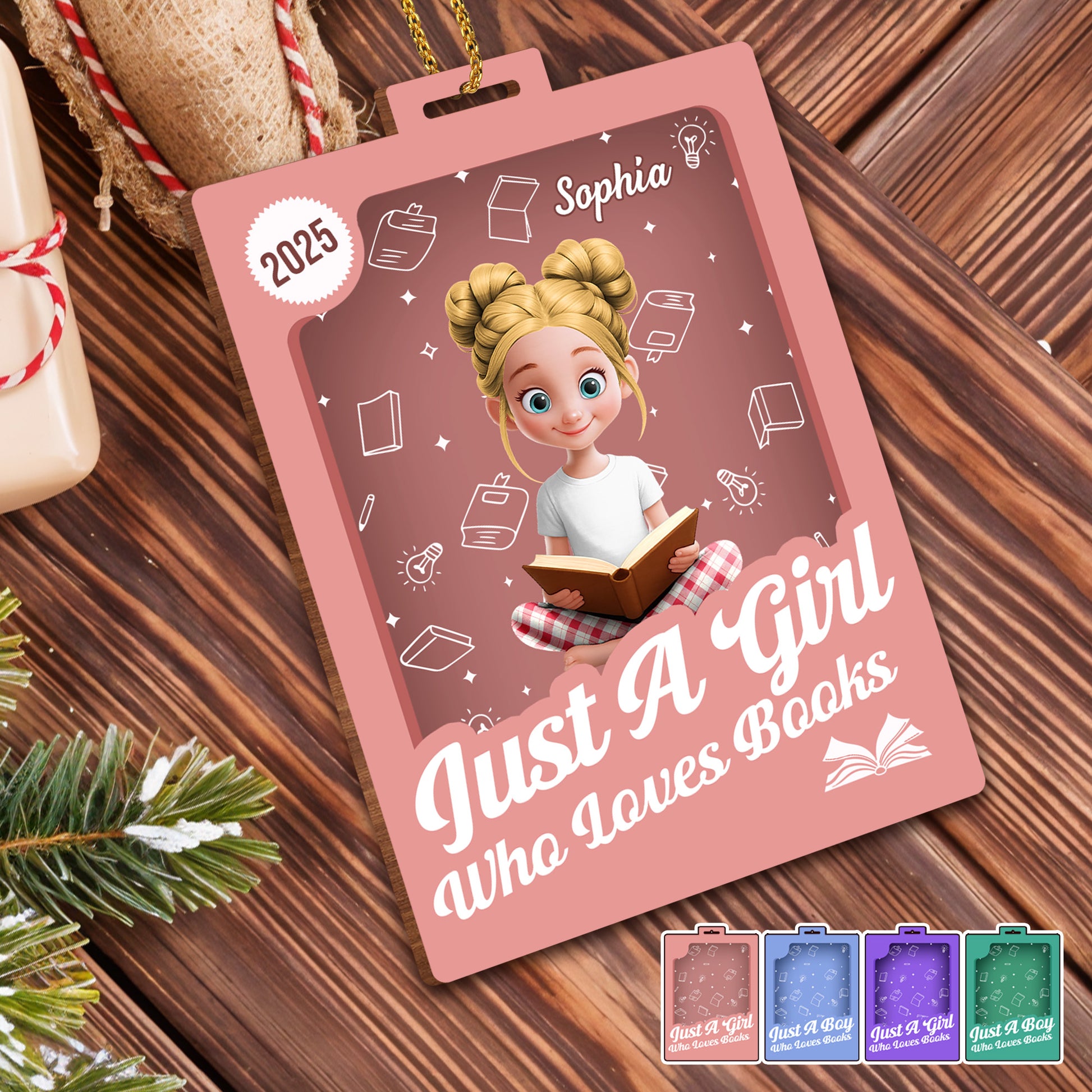 Just A Girl Who Loves Books Ornament