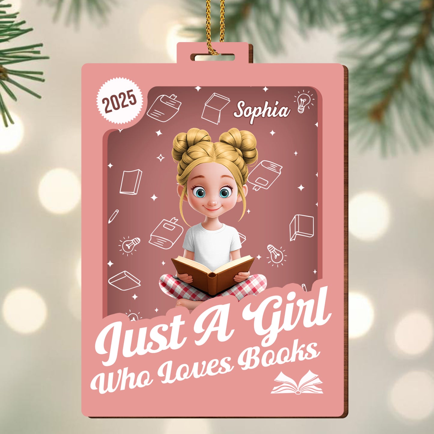 Just A Girl Who Loves Books Ornament