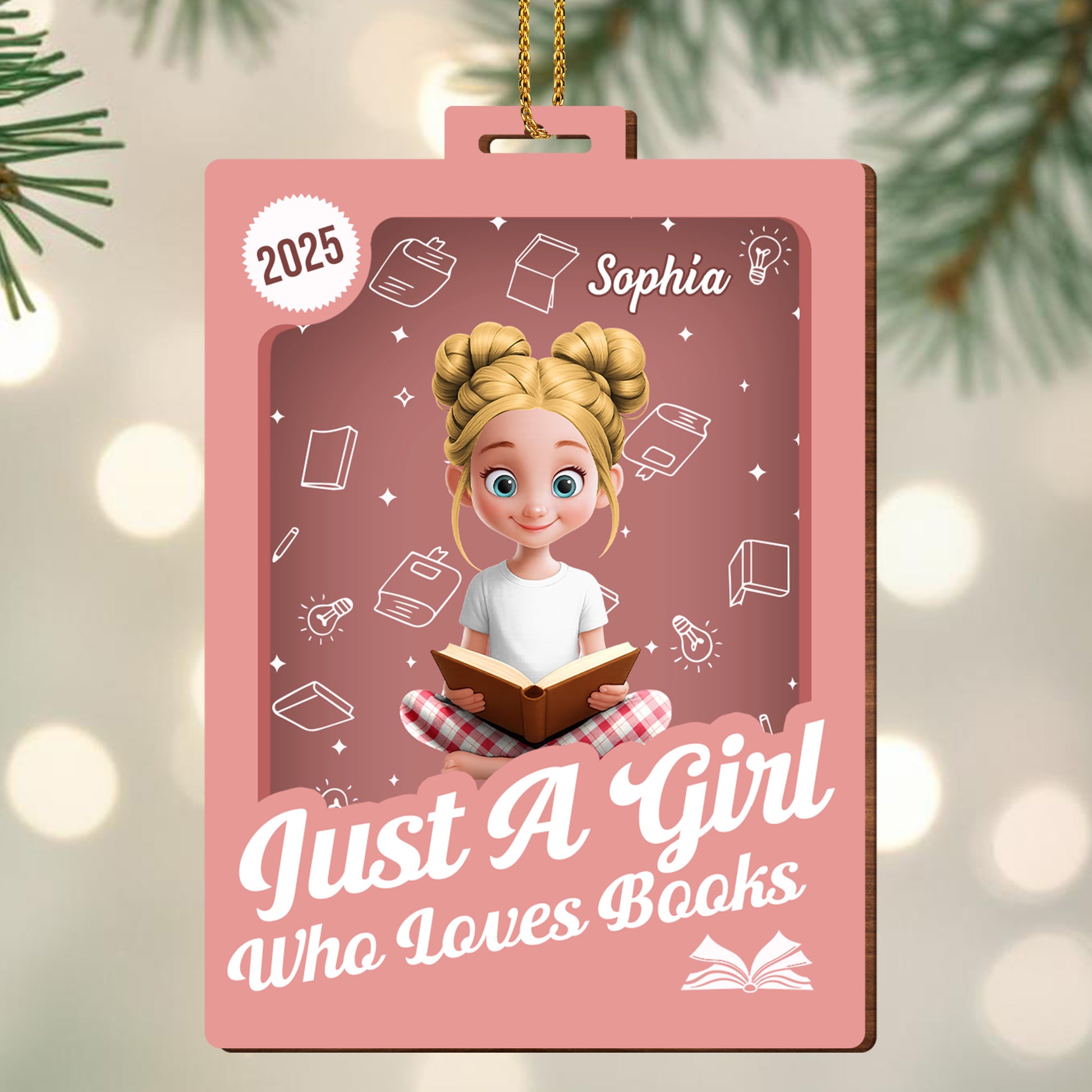 Just A Girl Who Loves Books Ornament