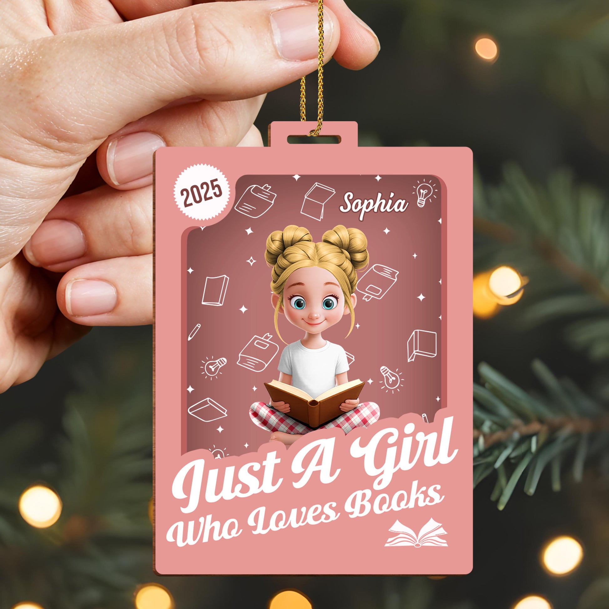 Just A Girl Who Loves Books Ornament