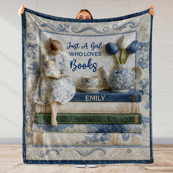 Just A Girl Who Loves Books With Teacup And Vase