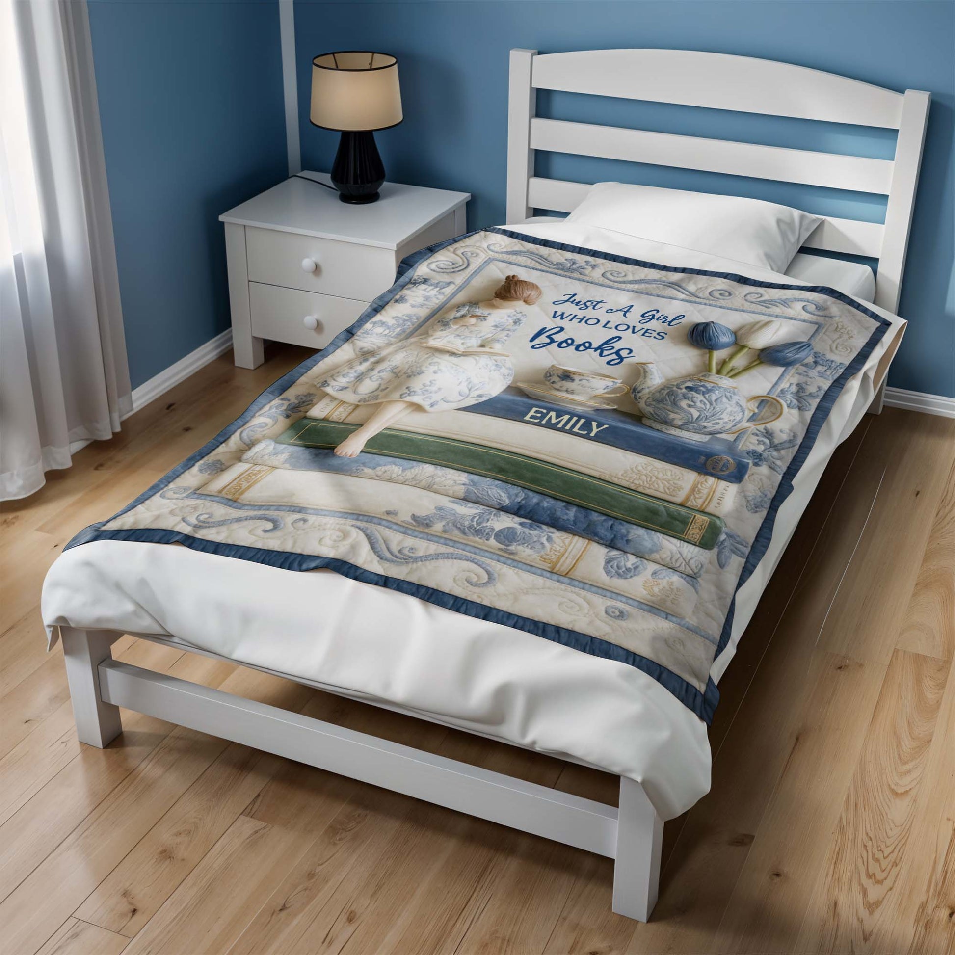 Just A Girl Who Loves Books With Teacup And Vase