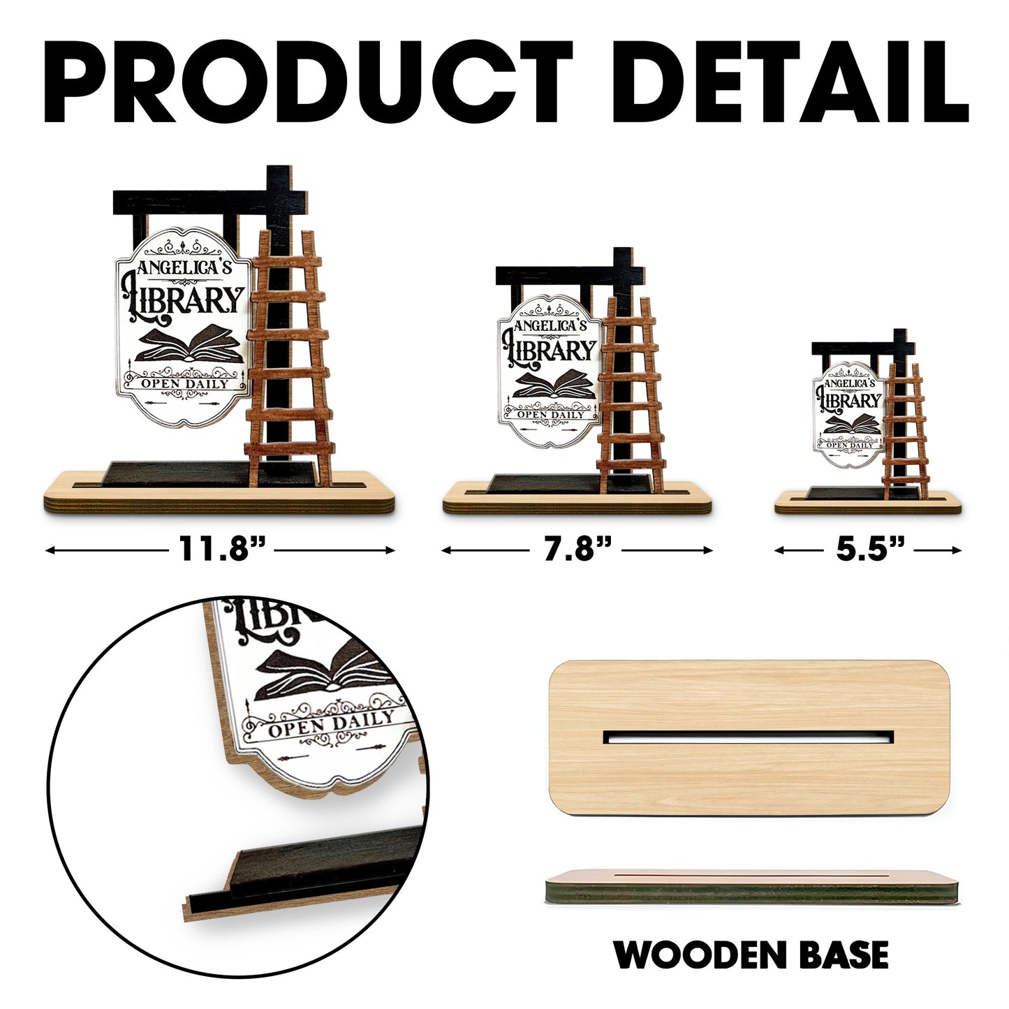 To My Beloved Open Daily at My Library, Book and Ladder Decor