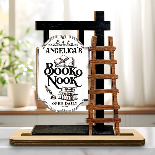 To My Beloved Open Daily at My Library, Book and Ladder Decor