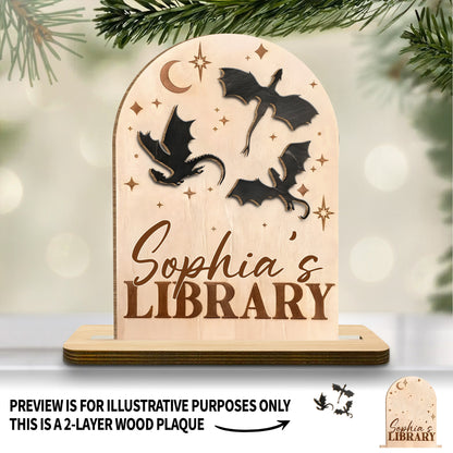 Mystical Bats And Stars Wood Plaque