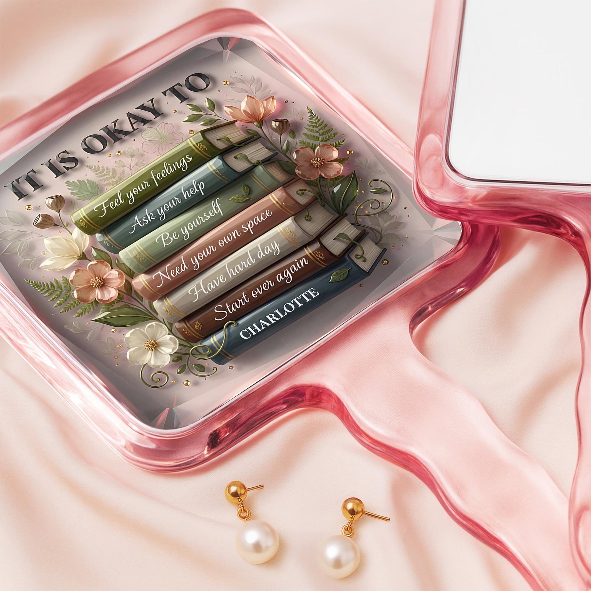 It Is Okay To Feel Your Feelings, Books And Flowers Design