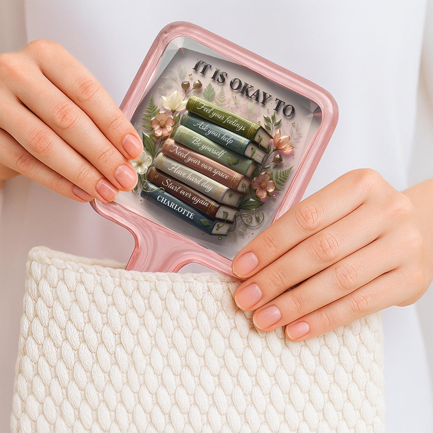 It Is Okay To Feel Your Feelings, Books And Flowers Design