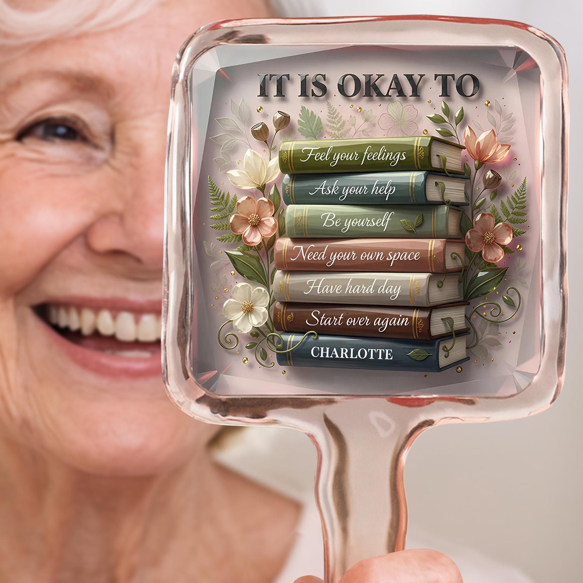 It Is Okay To Feel Your Feelings, Books And Flowers Design