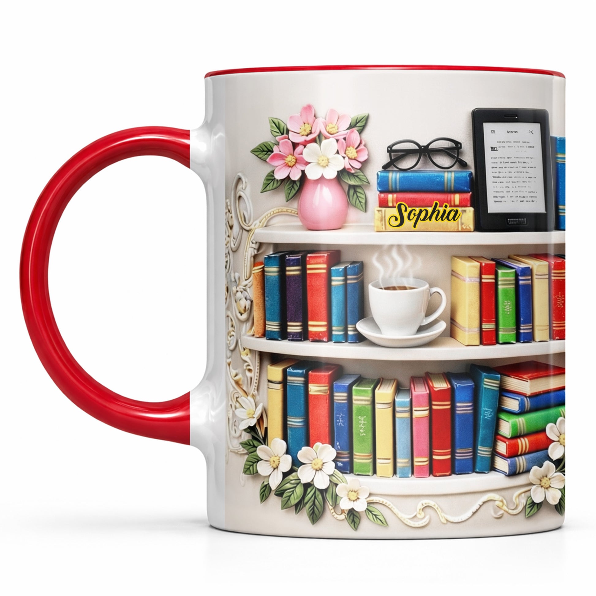 Celebrate The Beauty Of Knowledge And Comfort, Books And Coffee Cup Design