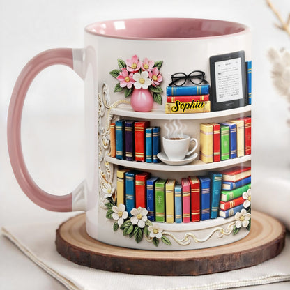 Celebrate The Beauty Of Knowledge And Comfort, Books And Coffee Cup Design