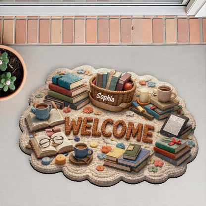 Welcome To My Library With Books And Coffee